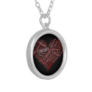 February Heart Silver Plated Necklace