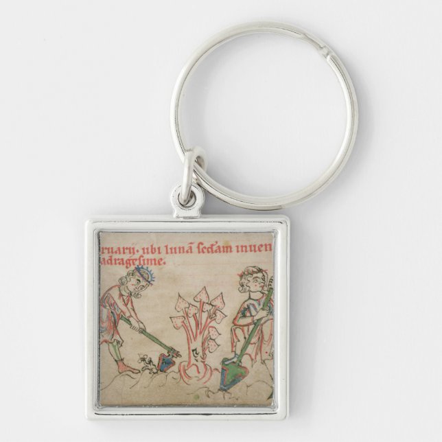 February: hoeing keychain (Front)