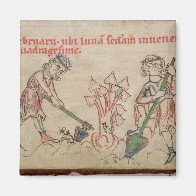 February: hoeing magnet (Front)