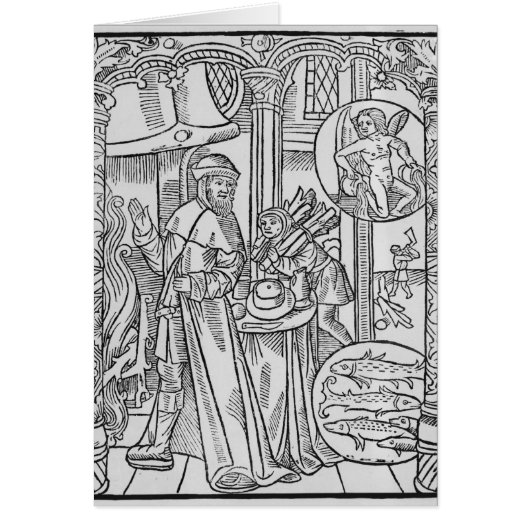 February, interior scene, Aquarius Cards (Front)