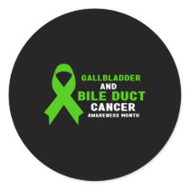 February Is Gallbladder And Bile Duct Cancer Aware Classic Round Sticker
