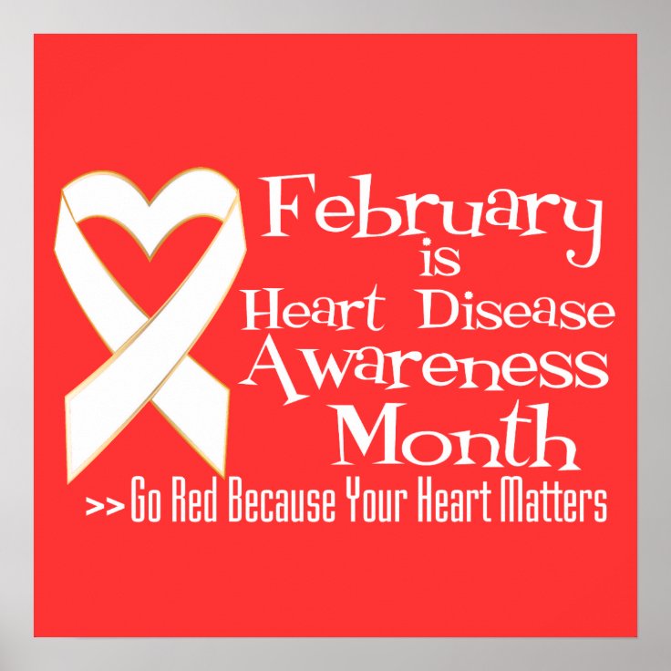 February is Heart Disease Awareness Month Poster | Zazzle