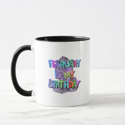 February is my birthday stone mug