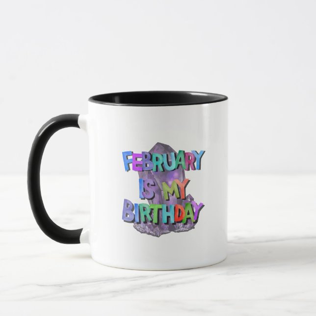 February is my birthday (stone) mug (Left)