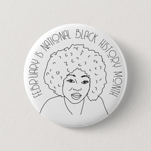 February is National Black History Month  Button (Front)