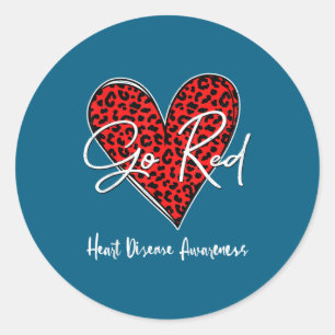 February Is Red Heart Health Heart Disease Awarene Classic Round Sticker