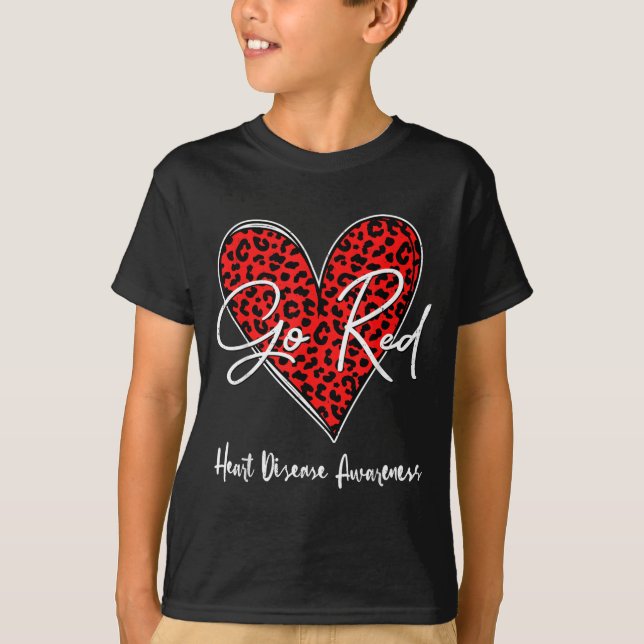 February Is Red Heart Health Heart Disease Awarene T-Shirt (Front)