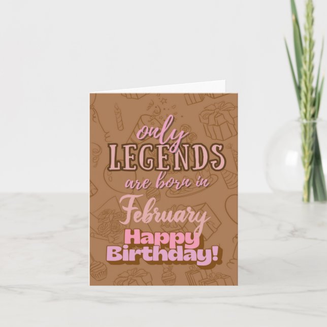 February Legends Heartfelt Birthday Card (Front)