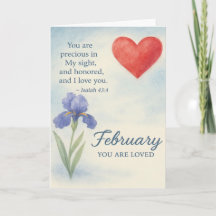 February Love with Heart Inspirational Floral 