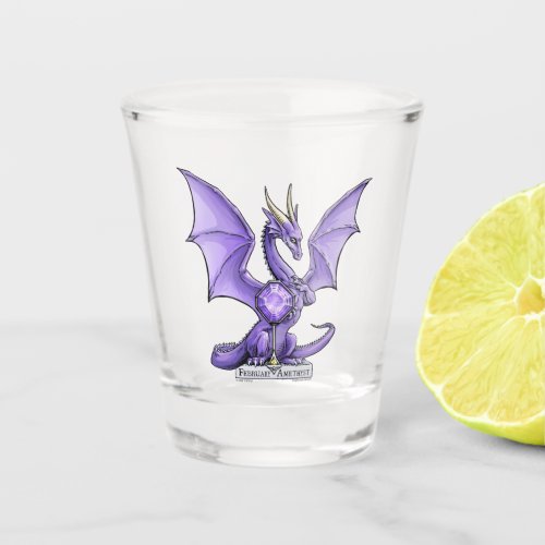 Februarys Birthstone Dragon Amethyst Shot Glass