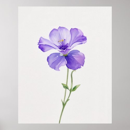 February Violet Birth Flower Poster