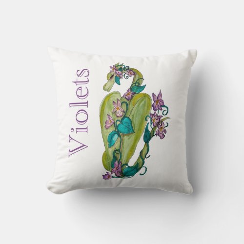 February violet dragon throw pillow