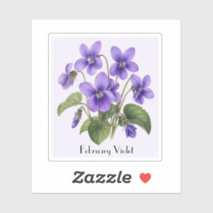 February Violet Flowers Sticker