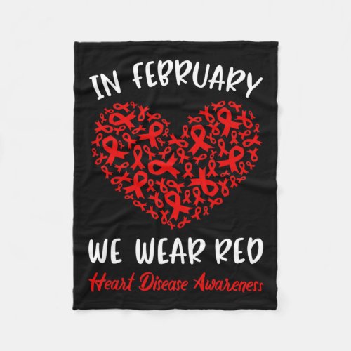 February We Go Red American Heart Disease Awarenes Fleece Blanket