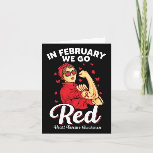 February We Go Red Support Heart Disease Awareness Card