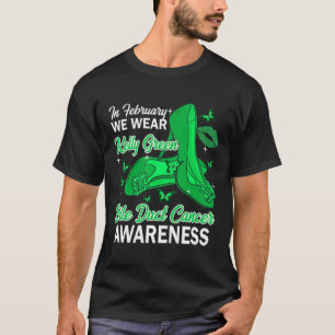 February We Wear Kelly Green Bile Duct Cancer Awar T-Shirt