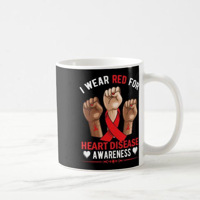February We Wear Red Heart Disease Awareness Ameri Coffee Mug (Right)