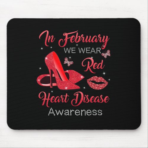 February Wear Red High Heels Heart Disease Awarene Mouse Pad