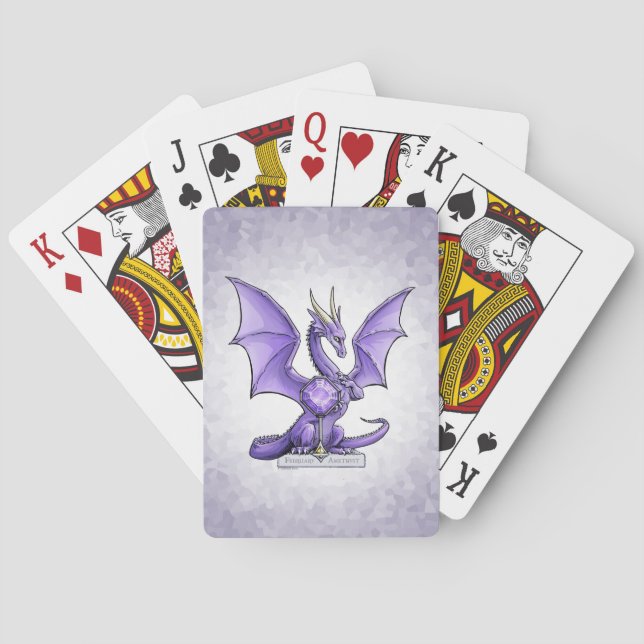 February's Birthstone Dragon: Amethyst Poker Cards (Back)