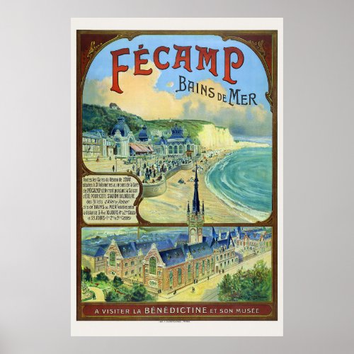 Fcamp Bains de Mer France Vintage Poster 1912