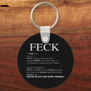 Feck Irish Definition funny patrick day Keychain