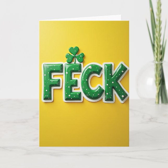 Feck Irish Fun Greeting Card (Front)