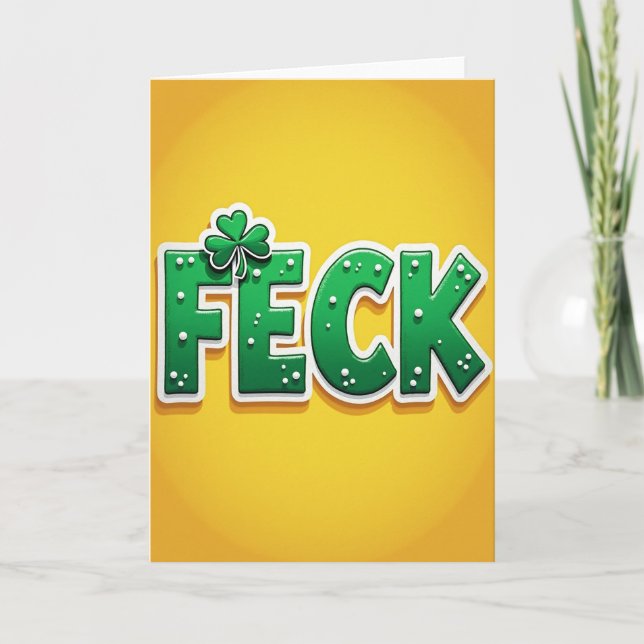 Feck Shamrock Fun Greeting Card (Front)