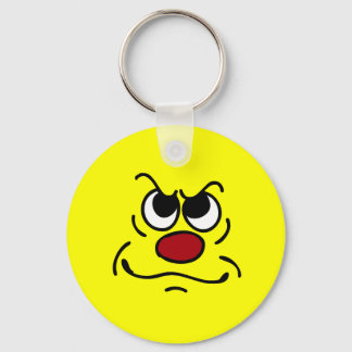 Fed Up Face Grumpey Keychain