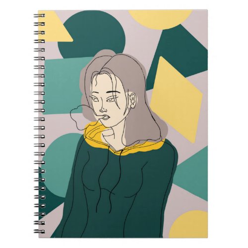 Fed up girl geometric artwork notebook