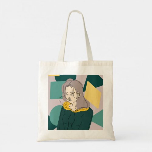 Fed up girl geometric artwork tote bag