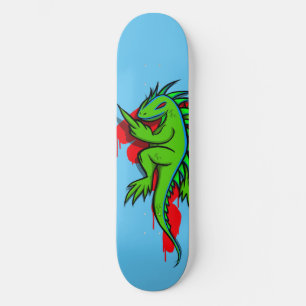 Fed Up Green Iguana Flipping The Bird Skateboard