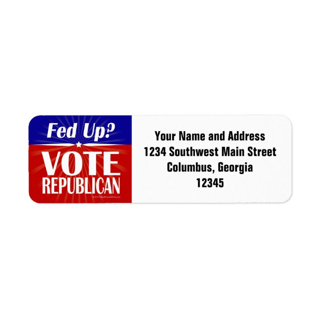 Fed Up? Vote Republican Label (Front)