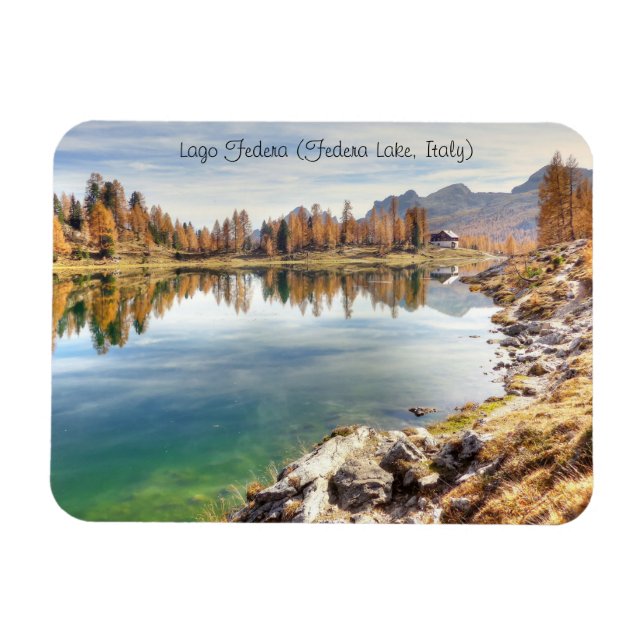 Federa Lake Landscape - Lago Federa , Italy Magnet (Horizontal)