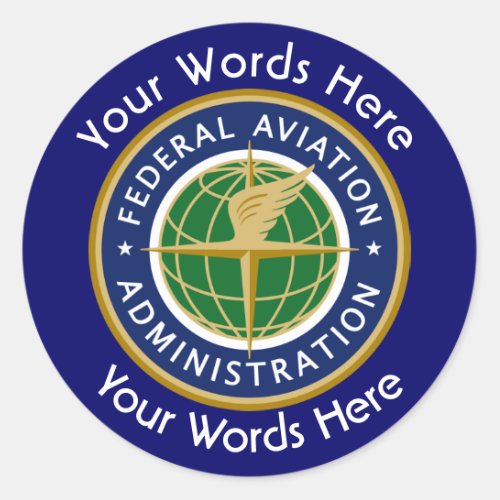 Federal Aviation Administration FAA Custom Sticker