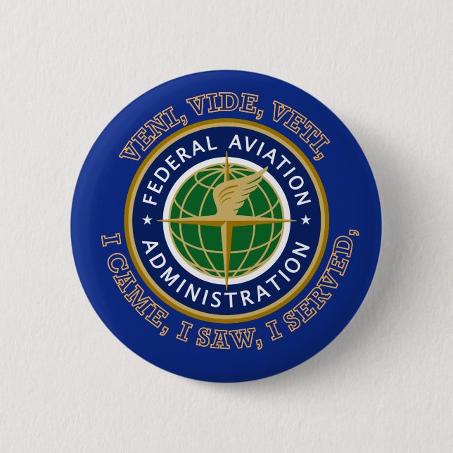 Federal Aviation Administration Shield Pinback Button (Front)