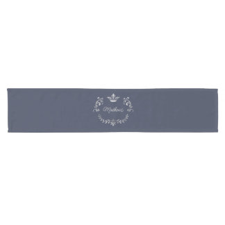 Federal Blue Crown Crest Personalized Short Table Runner