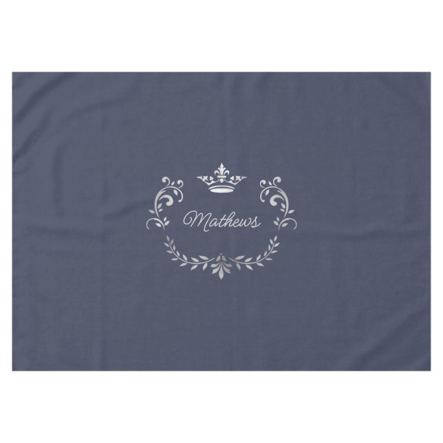 Federal Blue Crown Crest Personalized  Tablecloth (Front (Horizontal))