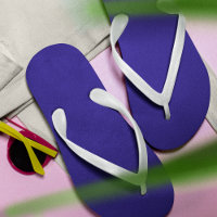Federal Blue ZSolid Plain Color  Flip Flops