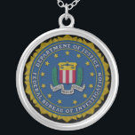 Federal Bureau of Investigation (FBI) Silver Plated Necklace<br><div class="desc">The Federal Bureau of Investigation (FBI) is an agency of the United States Department of Justice that serves as both a federal criminal investigative body and an internal intelligence agency. The FBI has investigative jurisdiction over violations of more than 200 categories of federal crime. Its motto is a backronym of...</div>