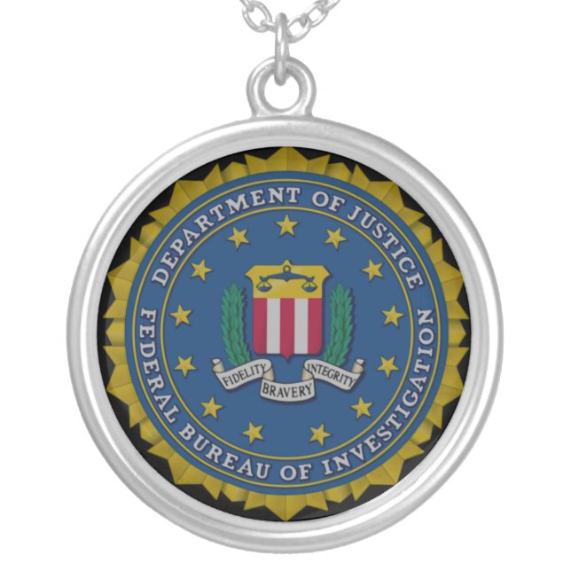 Federal Bureau of Investigation (FBI) Silver Plated Necklace (Front)