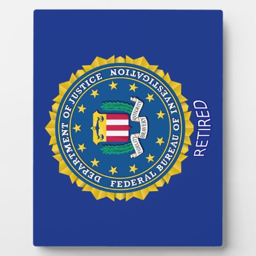 Federal Bureau of Investigation Retired Plaque