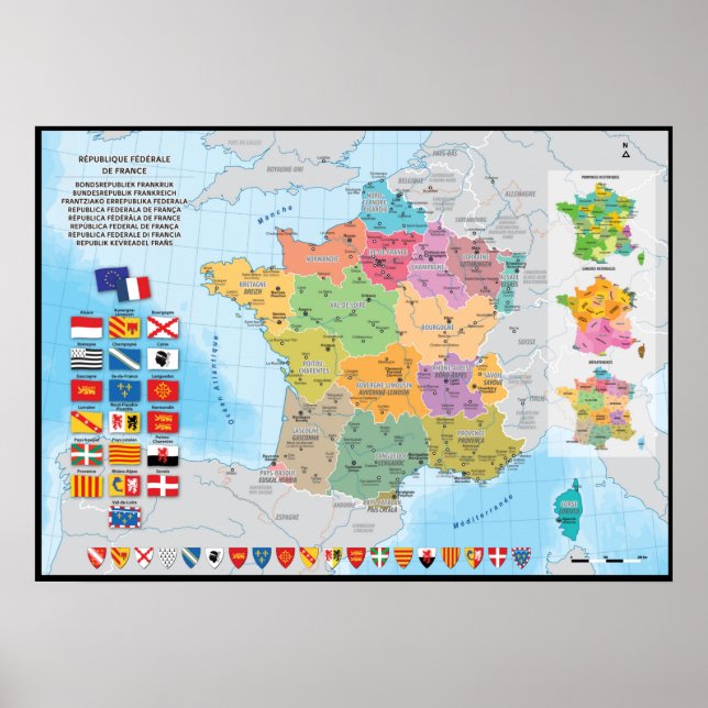 Federal France, forward-looking map of the Federal Poster (Front)