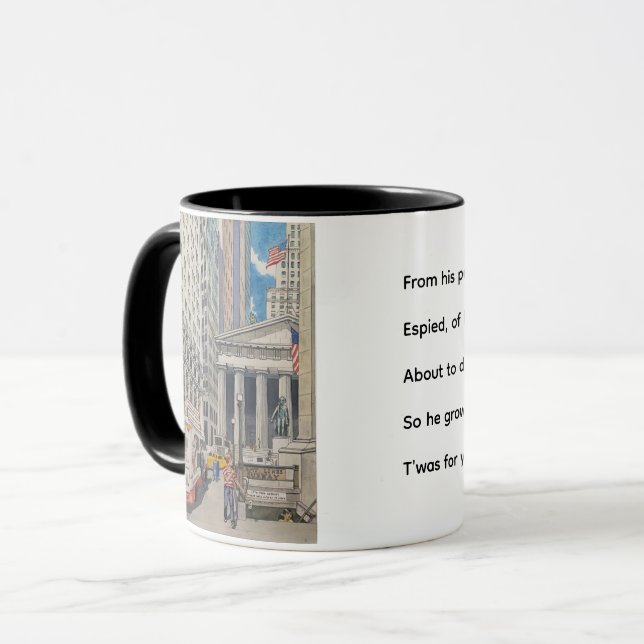 Federal Hall, NYC Mug with Limerick (Front Left)