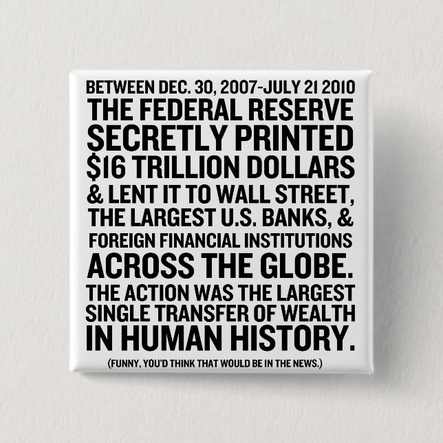 Federal Reserve Audit Pinback Button (Front)