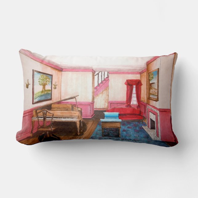 Federal Style Rendered Perspective Of Room With Pi Lumbar Pillow (Front)