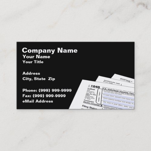 Federal Tax Forms Business Cards