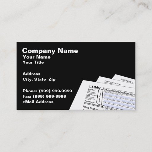 Customizable Federal Tax Forms Business Cards