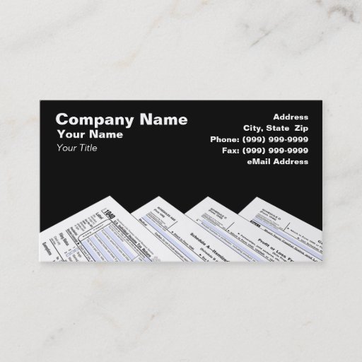 Customizable Federal Tax Forms Business Card Templates