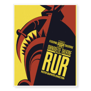 Federal Theatre: Marionette Theatre presents "RUR" Temporary Tattoos