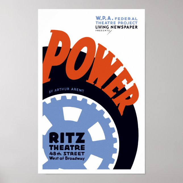 Federal Theatre Project Presents Power -- WPA Poster (Front)